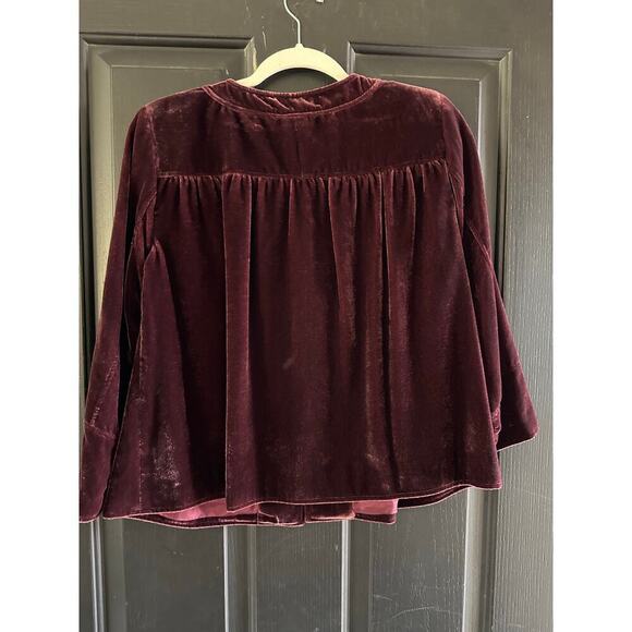 Style&Co Women's Eggplant Red Velvet Evening Jacket Blazer Size 4 - Picture 3 of 6